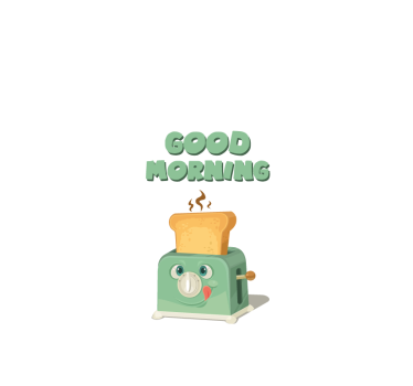 Kitchen poster good morning with toaster - TenStickers