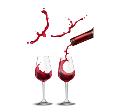 Kitchen poster dynamic wine splash art - TenStickers