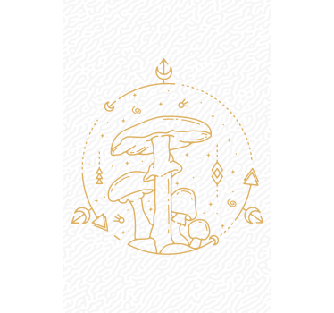 Kitchen poster geometric mushroom line art - TenStickers