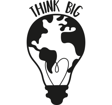 Office poster think big with world map - TenStickers