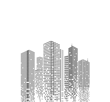 Office poster skyline curtain - TenStickers