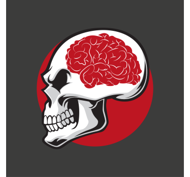 Poster for teenager red skull with brain - TenStickers