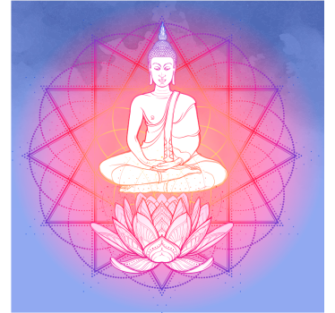 Living room poster of meditating buddha mandala - TenStickers