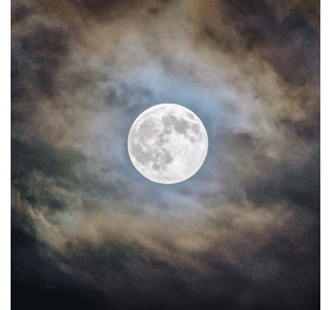 Living room poster full moon night - TenStickers