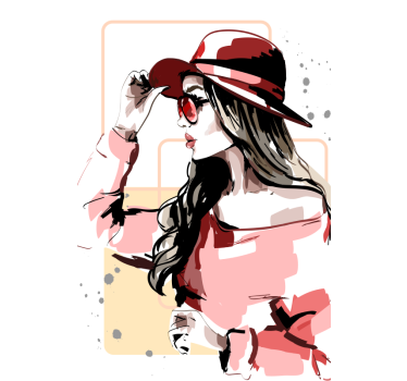 Living room poster ladies with hats - TenStickers
