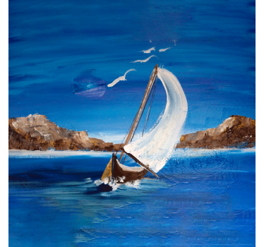 Living room poster canvas sailboats - TenStickers