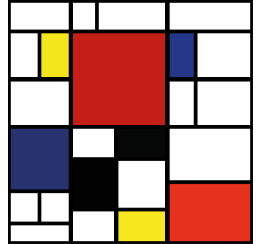 Living room poster in abstract color blocks - TenStickers