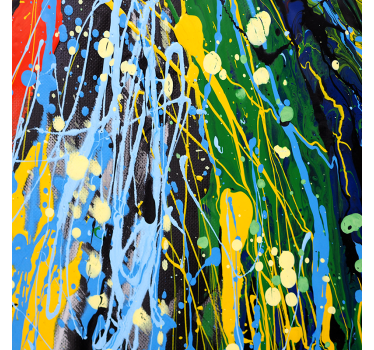 Living room poster art rainbow color splash - TenStickers