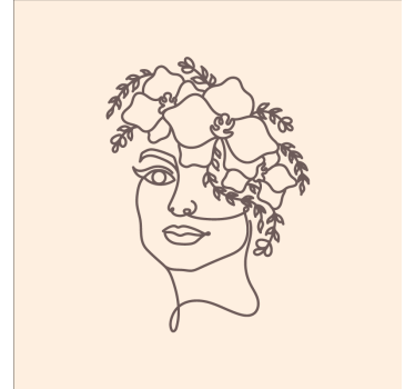 Living room poster silhouette minimalist floral woman - TenStickers