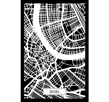 Living room poster topographic map of basel - TenStickers