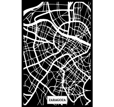 Living room poster topographic map of zaragoza - TenStickers