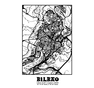 Living room poster topographic bilbao - TenStickers