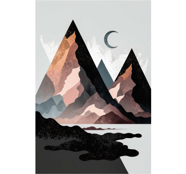 Living room poster nordic geometric mountains art - TenStickers