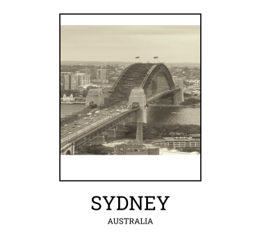 Living room poster sydney black and white - TenStickers