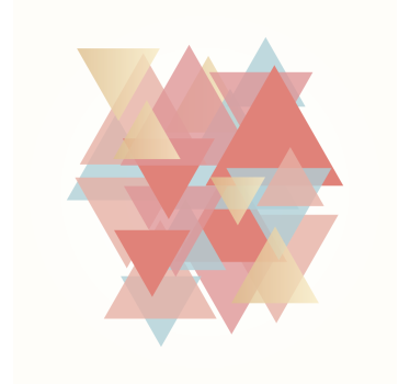 Living room poster in pink and golden triangles - TenStickers