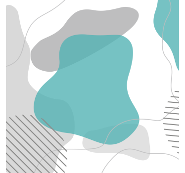 Living room poster in blue and green shapes - TenStickers