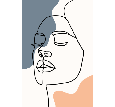 Living room poster of modern abstract face - TenStickers