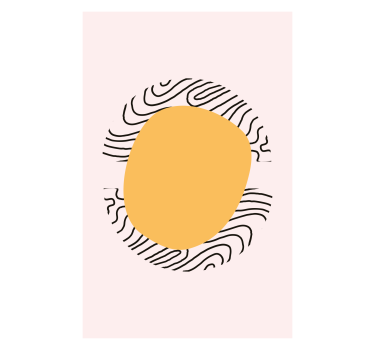 Living room poster lines and yellow shape - TenStickers