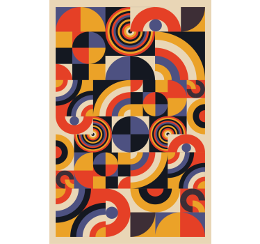 Living room poster colorful bauhaus circles - TenStickers