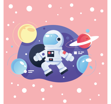 Nursery poster with various spaceman symbols - TenStickers