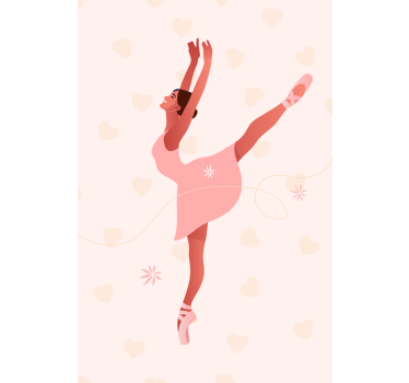 Nursery poster ballerina with hearts - TenStickers