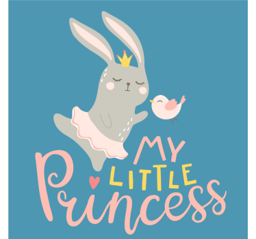 Nursery poster bunny with quote my little princess - TenStickers