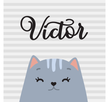 Nursery poster nordic cat with name - TenStickers