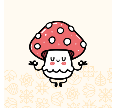 Nursery poster of a cute funny happy mushroom - TenStickers