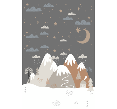 Nursery poster mountains print for kids room - TenStickers