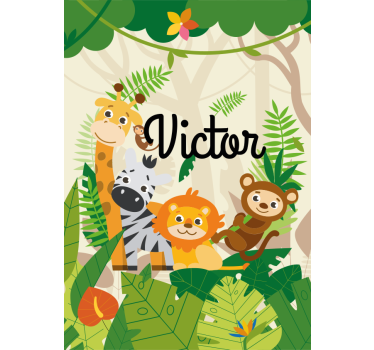 Custom jungle animals nursery poster - TenStickers