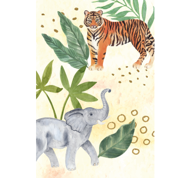 Nursery poster watercolor safari animals - TenStickers