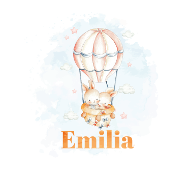 Nursery poster featuring pastel balloon animals - TenStickers