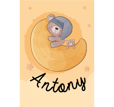 Nursery poster teddy bear with stars design - TenStickers