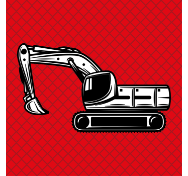 Nursery poster monochrome large excavator - TenStickers