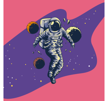 Nursery poster hand drawn astronaut flying style - TenStickers