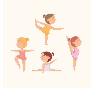 Nursery poster set of ballerinas stretching - TenStickers