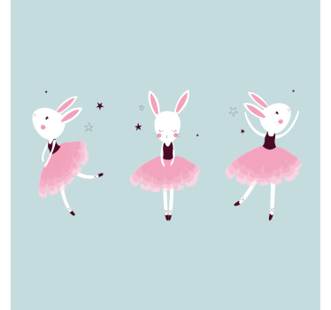 Nursery poster rabbit ballerina in roses - TenStickers