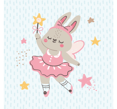 Nursery poster rabbit fairy illustration with stars - TenStickers