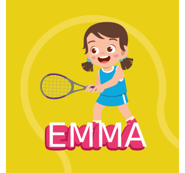 Nursery poster girl tennis player personalized - TenStickers