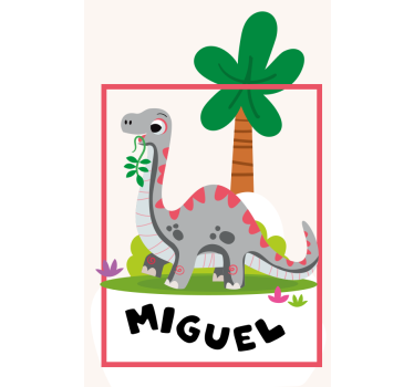 Nursery poster gray long neck dinosaur art print - TenStickers