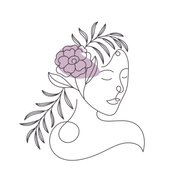 Flower poster with minimalist woman face - TenStickers