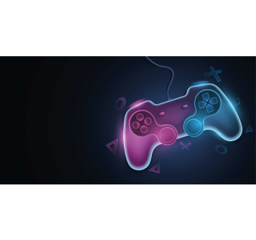 Video game poster with colorful neon pads design - TenStickers