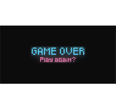 Video game poster game over play again design - TenStickers
