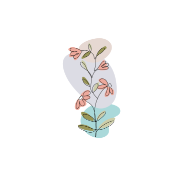 Flowers poster daisy flowers and roses minimalist design - TenStickers