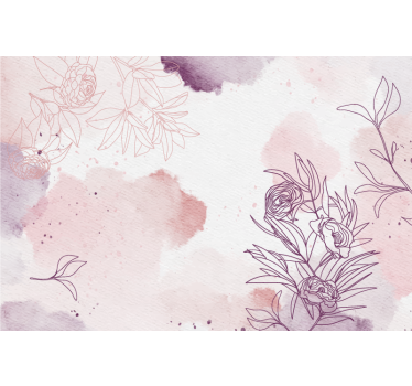 Flowers poster in subtle pastel colors - TenStickers