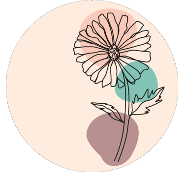 Flowers poster daisy flower nature line art design - TenStickers