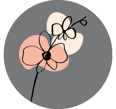 Flowers poster orchids abstract line art design - TenStickers