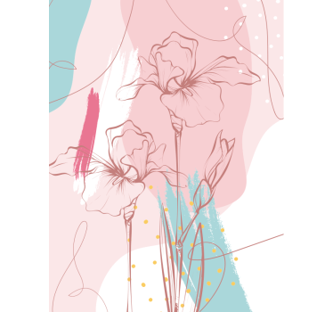 Flowers poster with abstract floral designs - TenStickers