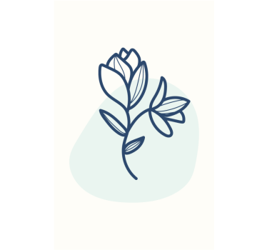 Flowers poster botanical outline artwork - TenStickers
