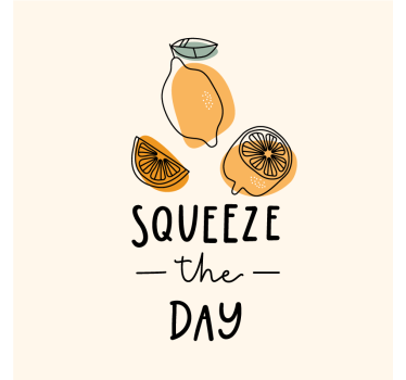 Quote poster with funny lemon and orange quote - TenStickers
